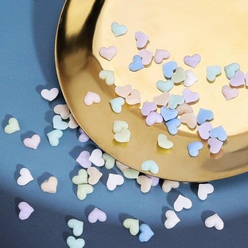 Colorful Heart Style Nail Art Decorations Peach Nail Pearl Design Kawaii 3D Nail Charms Deco Manicure Nail Ornaments Rhinestone