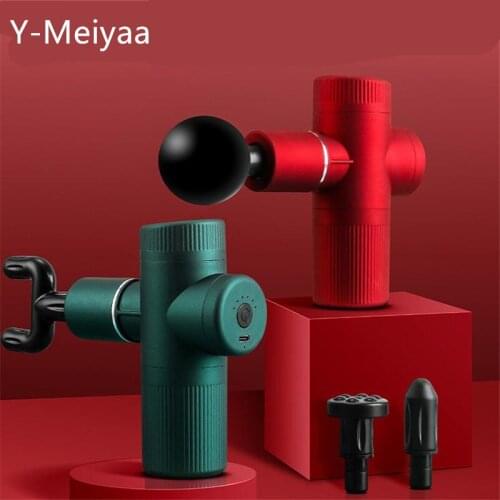 USB Massage Gun Deep Muscle Vibration Relief Pain Relax Fitness Equipment With 4 Massage Heads Massager Dropshipping 20