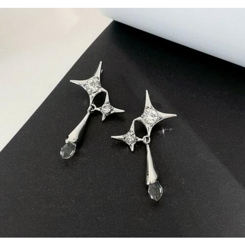 Meteor Falling Earring Science Fiction Crystal Star Awn Water Drop Pendant Earrings Wedding Simple Fashion Women Jewelry Gifts