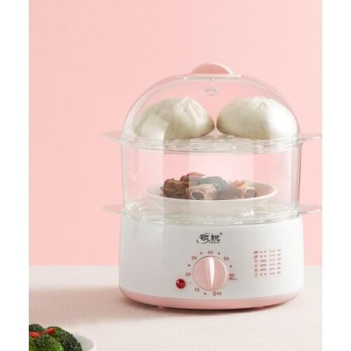 250W Multifunctional Electric Boilers 2-Layer Rapid Egg Cooker Steamer Egg Poacher Boiler Capacity Removable Tray