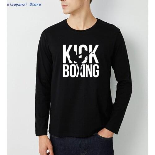 Mens long Sleeve T shirt Men Kickboxing Muay ThaiBoxing Cotton Breathable Comfortable O-neck Plus Size Casual Tops Plus Size