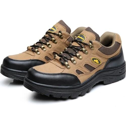 Men Safety Shoes Non-slip Puncture-Proof Security Work Shoes with Steel Toe Cap Breathable Cow Suede Boots Male Sneakers H514