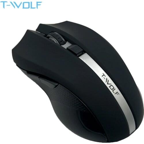 T-WOLF Q5 2.4GHz Wireless Silent Computer Mouse 1800DPI Adjustable Ergonomic Mice Good Cordless Optical PC Laptop Gaming Mouse