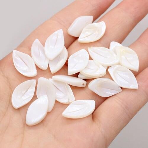 Natural White Shell Leaf Pendant Bead Crafts Making DIY Bracelet Necklace Earrings Hair Bun Gift Jewelry Accessories Beads