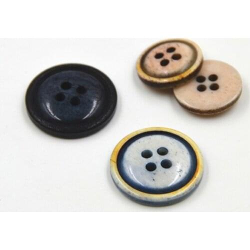 Natural vintage bovine four-button button Suit button Casual button 15mm 20mm