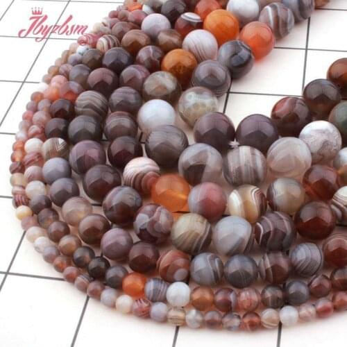 6,8,10,12mm Smooth Round Multicolor Botswana Agates Natural Stone Beads For Necklace Bracelet Jewelry Making 15" Free Shipping