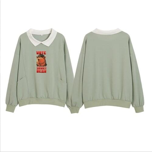 Oversized Clothes Harajuku Bear Print Hoodie Cotton Hoodies Women E Girl Aesthetic Punk Spring Autumn Vintage Long Sleeve Tops