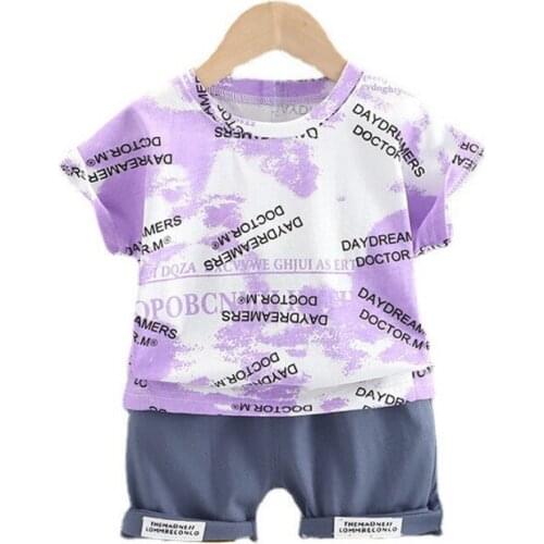 New Summer Boys Clothing Baby Girl Clothes Suit Children Letter T-Shirt Shorts 2Pcs/Sets Toddler Casual Costume Kids Tracksuits