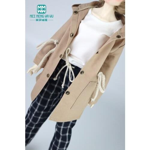 Clothes for doll fits 1/4 43cm BJD doll Spherical joint doll fashion Hooded jacket, plaid pants