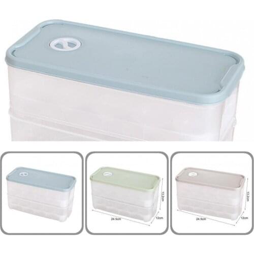 Practical Stackable Refrigerator Egg Holder with Cover PP Food Preservation Box Double Layered for Refrigerator