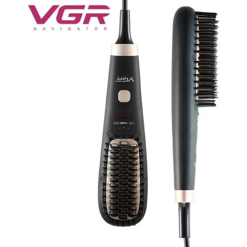 VGR 568 Hair Straightening Comb Electric Massage Comb Mini Hair Straightener Multi-function Electric Comb For Ladies VGR V568