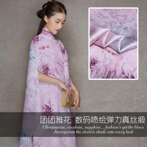 105cm wide printed silk fabric meter 20mm silk stretch satin fabric satin soft shirt dress Chinese silk fabric wholesale cloth