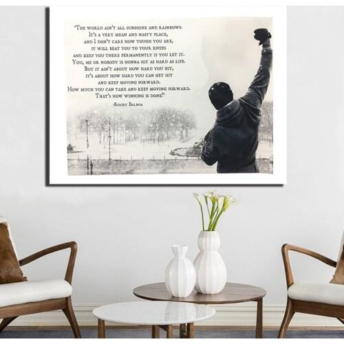Rocky Poster Motivation Quote Canvas Painting Wall Picture Print Modern Home Bedroom Decoration Artwork For Living Room