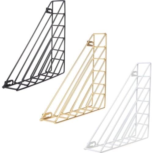 Nordic Geometric Iron Magazine Storage Rack Wall Basket Home Organizer Decor New
