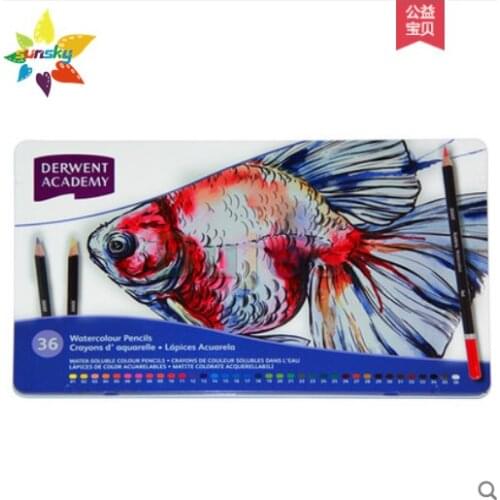 UK Derwent 12/24/36color 3.3mm Academy series water soluble color pencil painting student art painting beginner color pencil set