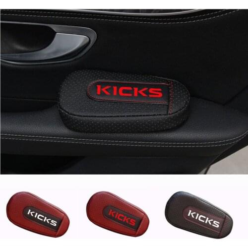 High Quality Leather Leg Cushion Knee Pad Car Door arm pad Interior Car Accessories For Nissan Kicks