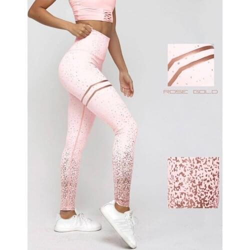 Womens Yoga Pants Bronzing Double Loop Printing Fitness Sports Basketball Push-Ups High Elasticity Comfortable Fit Yoga Pants