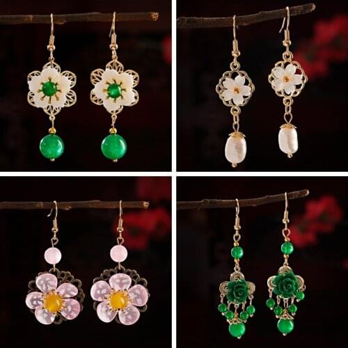 2021 New Ancient Chinese Earrings For Women Accessories Girl Pendientes Charms Earring Vintage Ear Piercing Woman Jewelry Hanfu