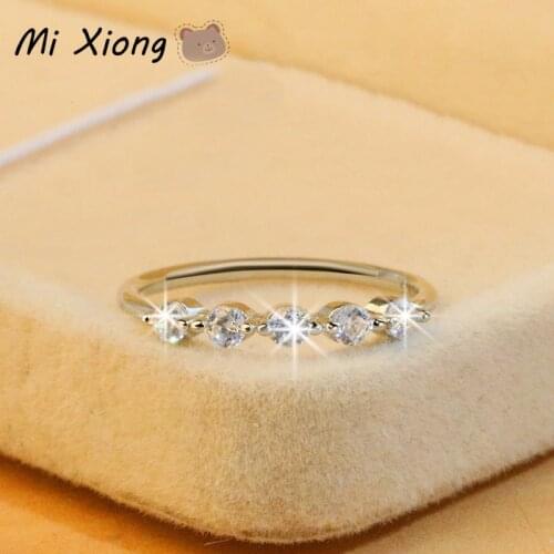 Mi Xiong S925 Sterling Silver Rings for Women Original Diamond Crystal Exquisite Fresh Charm Cute Gift To Friends Brand Jewelry