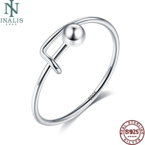 INALIS 925 Sterling Silver Ring Minimalist Open Adjustable Finger Rings For Women Anniversary Fine Female Jewelry Recommend