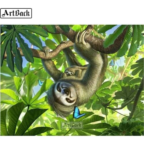 Animal diamond painting sloth picture full square & round diamond mosaic 3d diamond embroidery sticker