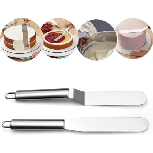 1Pc Professional 6/8/10 Inches 2 Styles Stainless Steel Cake Icing Spatula Baking Pastry Spatulas Cake Tools Kitchen Accessories