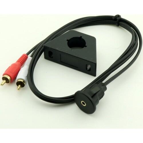 10pcs 3ft 3.5mm Female Truck Dash Flush Mount to Gold Plated Dual RCA Phono Aux Cable