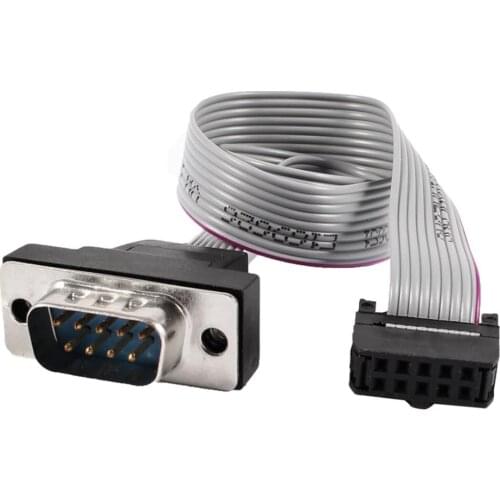 2015 Hot 2.54mm Pitch DB9 to 10P M/F IDC Flat Ribbon Cable Connector 30cm 12"