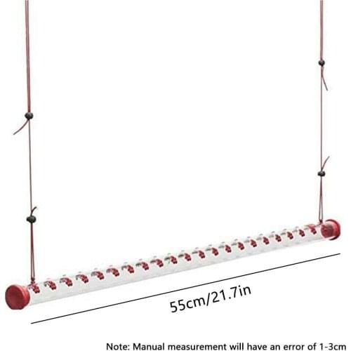 50cm Hummingbird Feeder With Hole Feeding Pipes Birds Transparent Red Hanging Long Tube Bird Feeder Gardening Tools