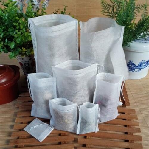 500Pcs/Lot Food Grade Non-Woven Fabric Teabags Empty Scented Tea Bag With String Heal Seal Filter Disposable Bags for Herb Spice