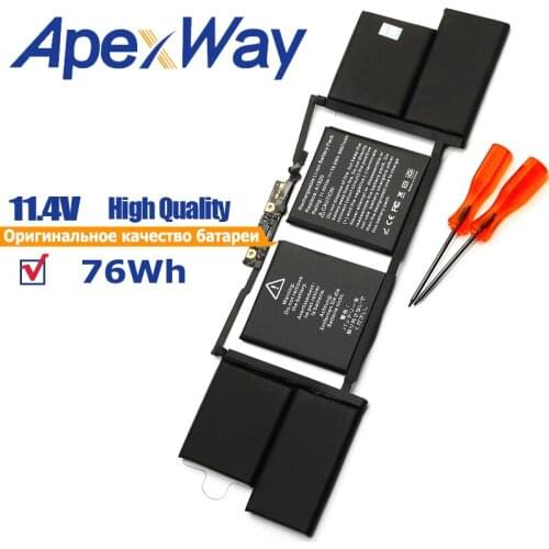 ApexWay 11.4V 76Wh A1820 laptop battery for Apple MacBook 15" A1707 ( 2016 years )