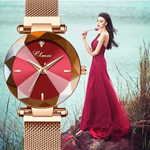 Fashion Elegant Party Women Simple Watches Magnetic Mesh Band Quartz Ladies Dress Luxury Waterproof Wristwatches CHENXI 309L