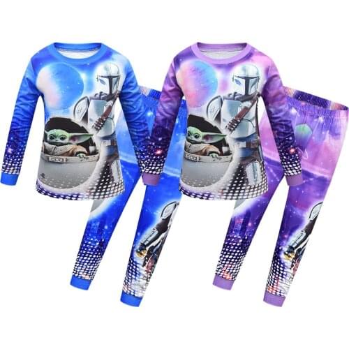 Kids Baby Yoda The Mandalorian Sleepwear Pyjamas Children Christmas Pajamas Boy Homewear Long Sleeve Tops Casaul Winter Clothing