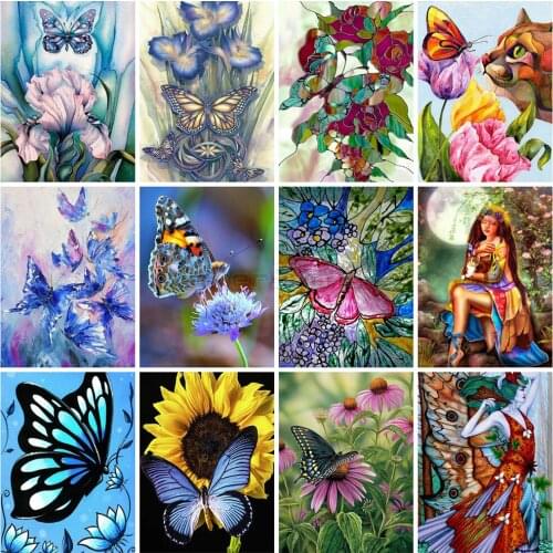 EverShine Diamond Painting Butterfly Diamond Art Kits Bead Embroidery Mosaic Sale Animals Beadwork Cross Stitch Home Decor
