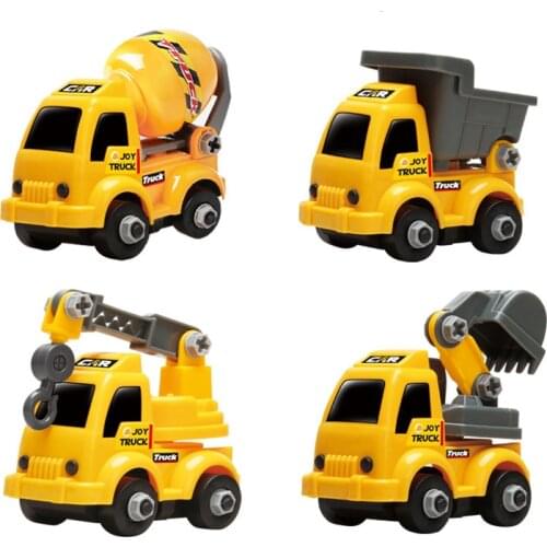 Toys For Children Simulation Engineering Car Excavator Model Kit Assembled Resistant Fall Boys Girl Diy Educational Kids Toy E20