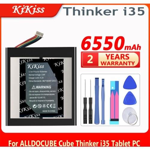 KiKiss 6550mAh Thinker I35 Replacement Battery for ALLDOCUBE Cube Thinker I35 Tablet PC Kubi New Li Polymer Rechargeable Battery