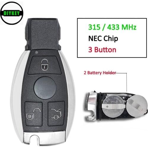DIYKEY for Mercedes Benz A B C E S Class W203 W204 W205 W210 W211 W212 W221 W222 Smart Remote Key NEC BGA 315MHz/ 433.92MHz FSK