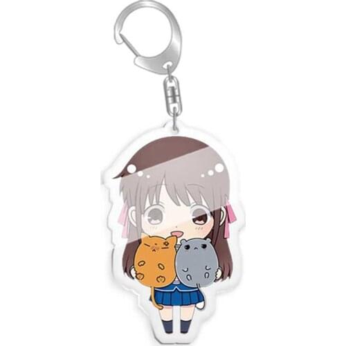 Fruits Basket Acrylic Keychain Cute Key Chain Pendant Anime Accessories Cartoon Keyring Bag Accessories