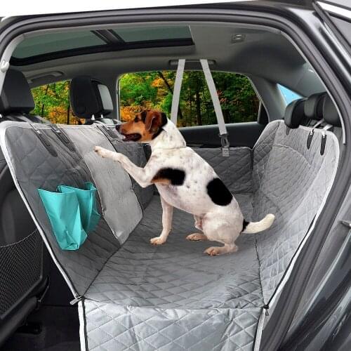 Zipper Hammock Cushion Pet Protector Car Rear Back Seat Mat View Frontside Mesh Waterproof Pet Carrier Tool Dog Car Seat Cover