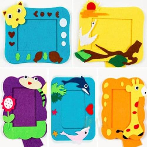 Pretty 5 Patters For Choose Photo Frame DIY Felt Package Children handmade Felt Home Decoration