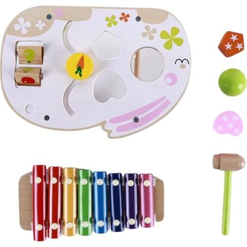 Baby Musical Toy Instrument Hand Knock On The Piano Wooden Childrens Color Eight-Tone Early Education Puzzle