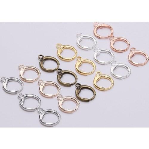 20 Pcs Round French Ear Hook Thickened 14*12mm Spring French Ear Hook Ear Clip Ear Buckle DIY Jewelry Earring Accessories