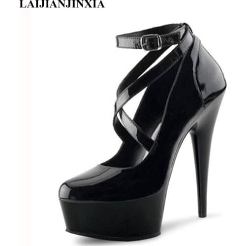 LAIJIANJINXIA New Woman Pumps Shoes Wedding Shoes Platform White Sexy Stiletto High Heels 15 CM Female Shoes Pumps Dress Shoes