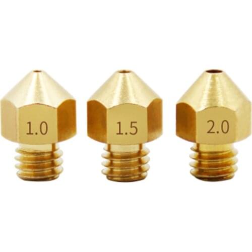 Copper Brass 1 1.5 2mm size suitable for M6 3MM Filaments For MK8 Ultimaker 2 UM2 3d printer parts Extended Extruder Hotend
