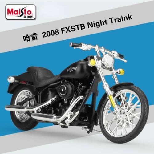 Maisto 1:18 Harley 2008 FXSTB Night Traink Model Car Simulation Alloy Motorcycle Metal Toy Car Childrens Toy Gift Collection