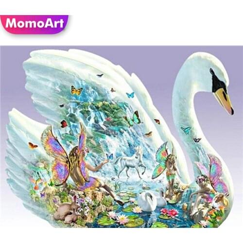 MomoArt 5D DIY Diamond Painting Full Square Drill Swan Diamond Mosaic Butterfly Cross Stitch Kits Animal Bead Embroidery