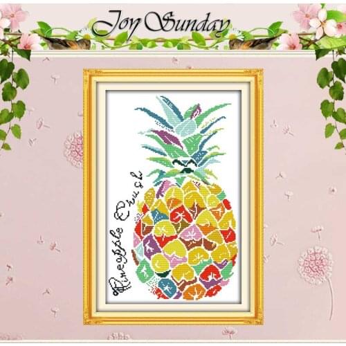 Color Pineapple Patterns Counted Cross Stitch 11CT 14CT Cross Stitch Set Wholesale DIY Cross-stitch Kit Embroidery Needlework