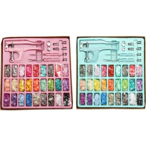 1 Set Snap Button Kit Resin Buttons Metal Buttons Metal Snaps Studs with Fastener Pliers for Bags Sewing Crafting Diaper Bibs