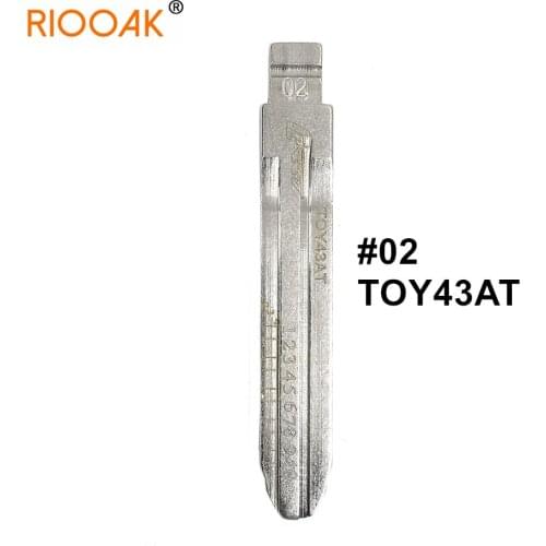 5pcs TOY43AT #02 Lishi 2 IN 1 Uncut Metal NO. 02 Scale Blank Car Key Engraved Line Blade For Toyota Corolla Crown Reiz Camry