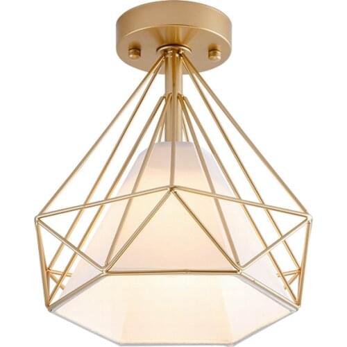 Nodic Hollow-carved Diamond Ceiling Lamp Living Room Decorative Pendant Light Bedroom Chandelier